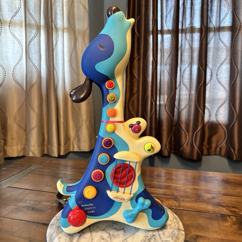 B Toys Electric Guitar Interactive Woofer Hound Dog Musical Toy Tested Works